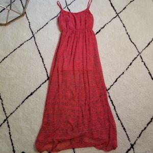 Forever 21 Coral Gray Aztec Print Maxi Dress S